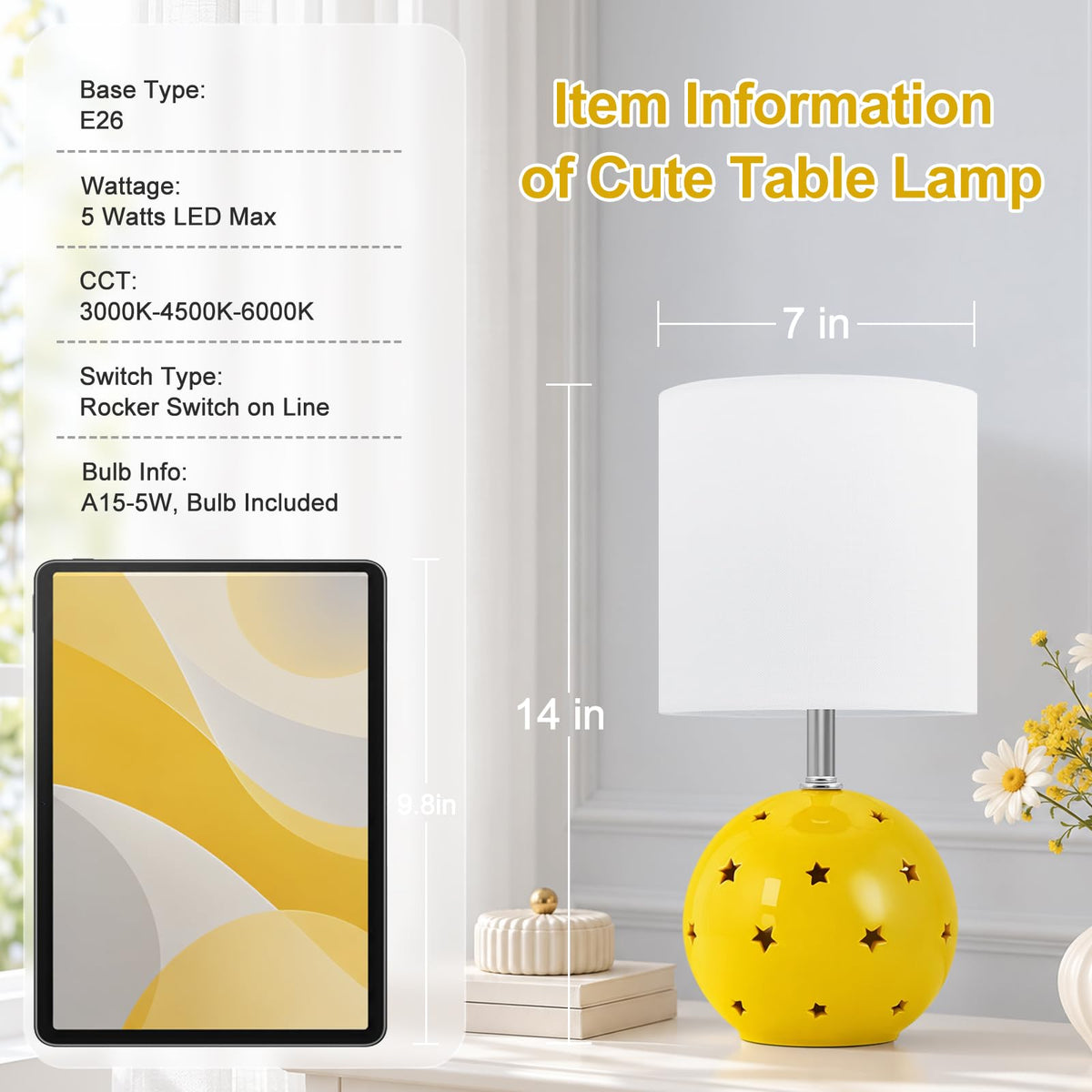 Small Table Lamp (Yellow)