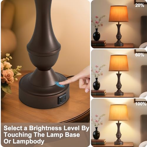 22" Table Lamp Set of 2 (Brown,Brown / 22in)