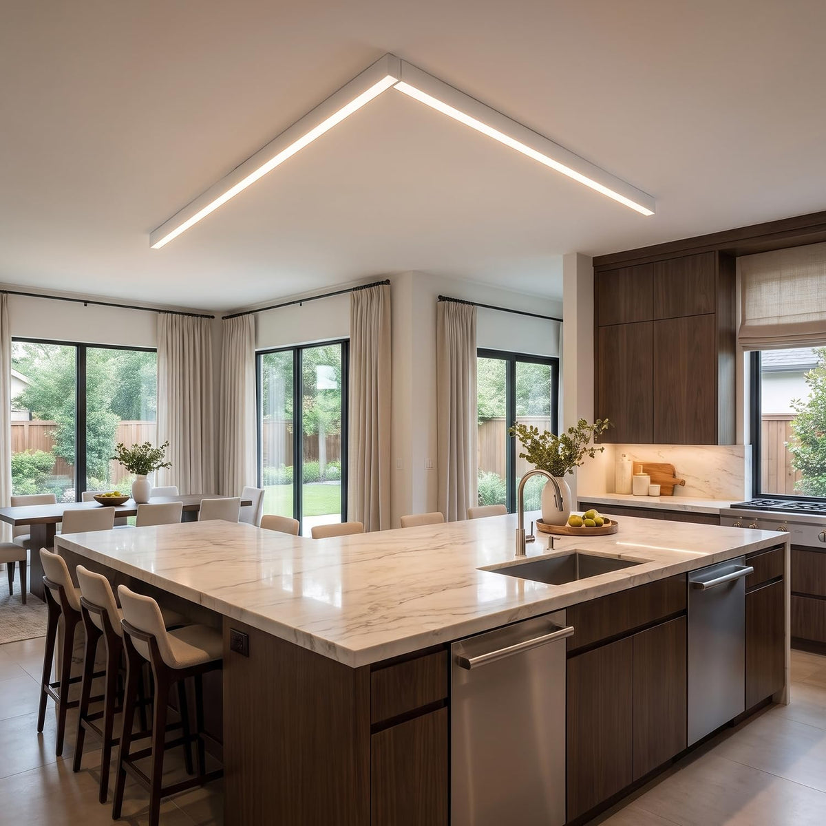 white ceiling light LED (White / 78.7IN)