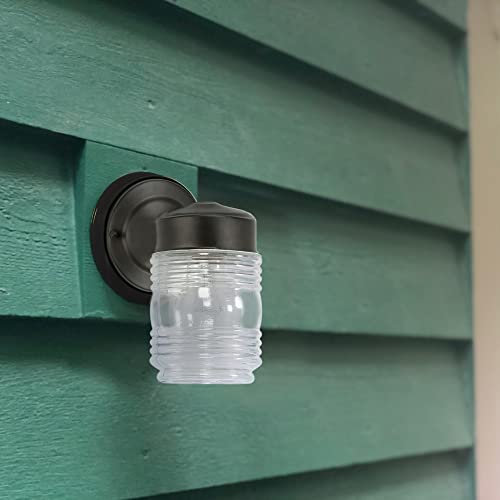 Jelly Jar Outdoor Wall Light (Matte Black / Farmhouse)