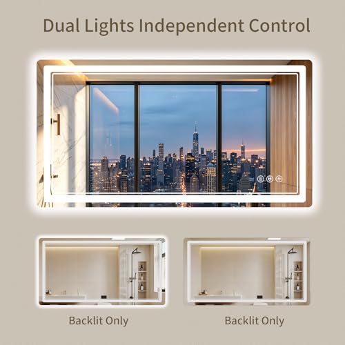 30"x55" LED Bathroom Mirror with Lights (55"L x 30"W)