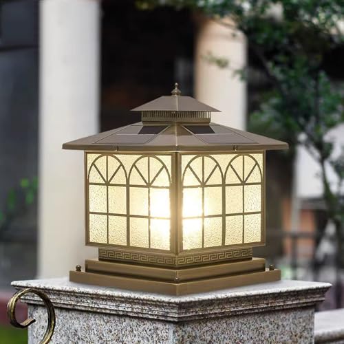 Copper Solar Outdoor Post Lights (Solar / 12x12in)
