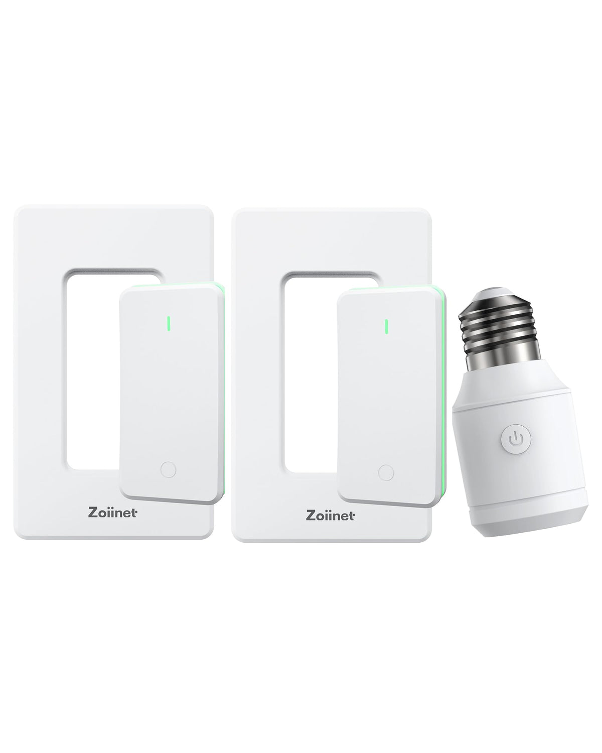 500W Remote Control Light Socket with 2 Wireless Light Switches (White)