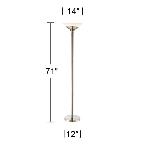Wagner 71" Modern Brushed Nickel Torchiere Floor Lamp