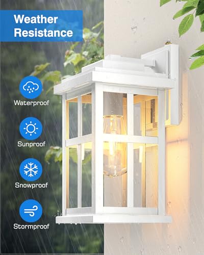 Large White Outdoor Wall Lights (Large Dusk to Dawn 1 Pack / White)