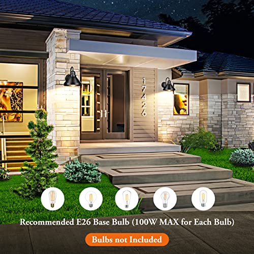 Gooseneck Outdoor Light Fixtures (Black / 9.25IN)