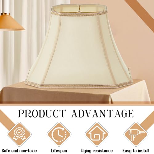 Set of 2 Bell Lamp Shade 6.25"x8" Top 11"x16" Bottom 12" High (6.25" x 8" Top 11" x 16" Bottom 12" High / Beige)