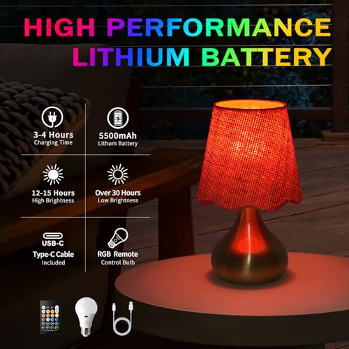 Cordless Table Lamp Rechargeable (Gold / Cordless)
