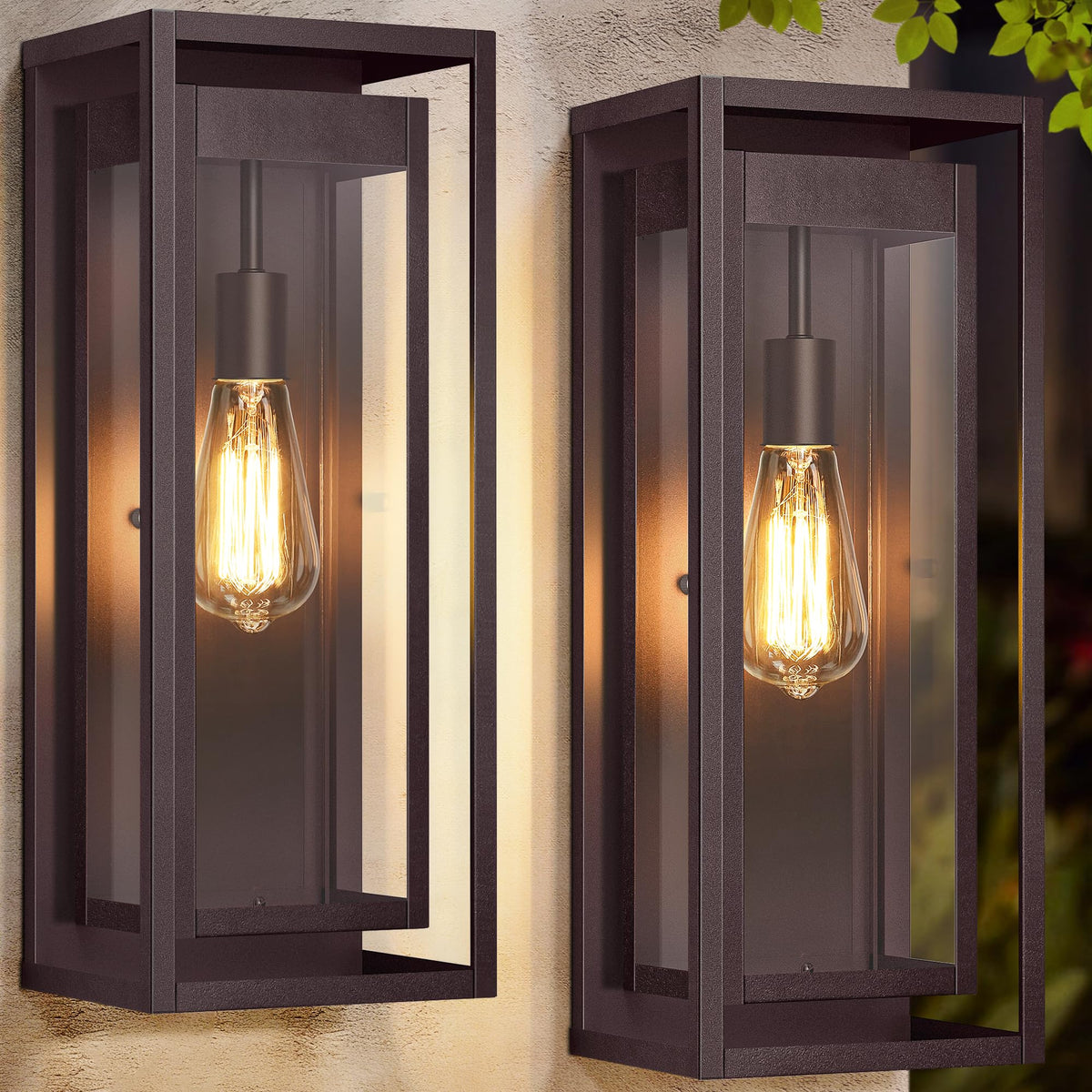 19 Inch Bronze Outdoor Wall Light Fixtures (Bronze / 19" (2-Pack))