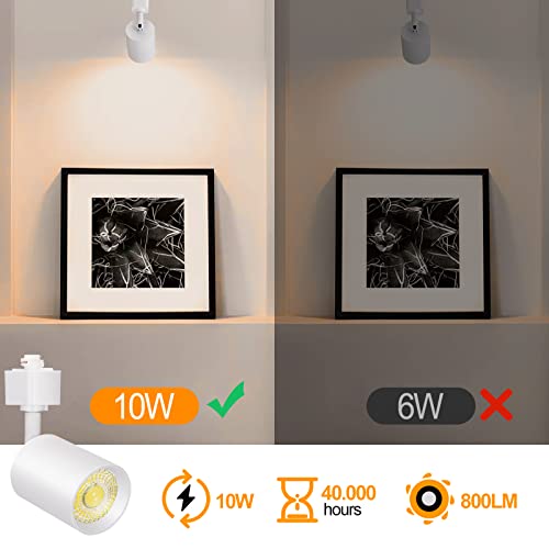 16 Pack 10W Dimmable LED Track Lighting Heads H Type Track Light Replacement Fixtures Bright 4000K Neutral White Ceiling Spotlight for Accent Task Art (White / 4000K)
