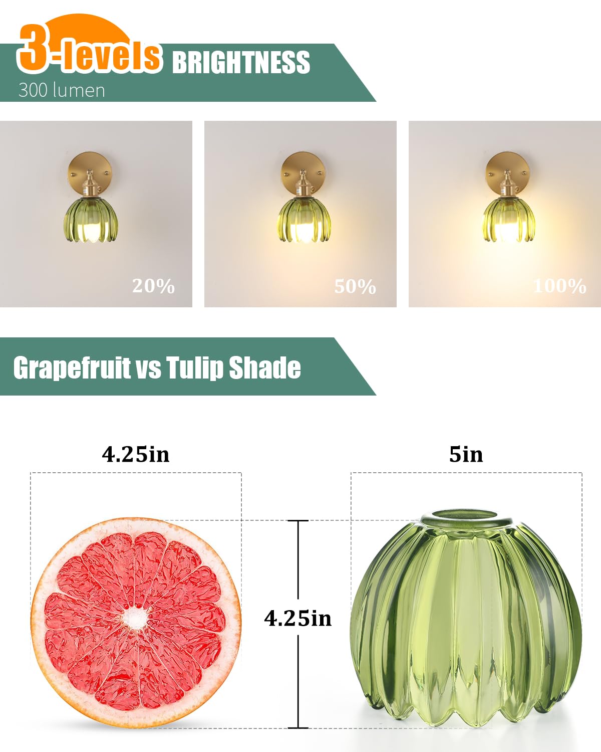 Tulip Lamp Shades Replacement (Green)