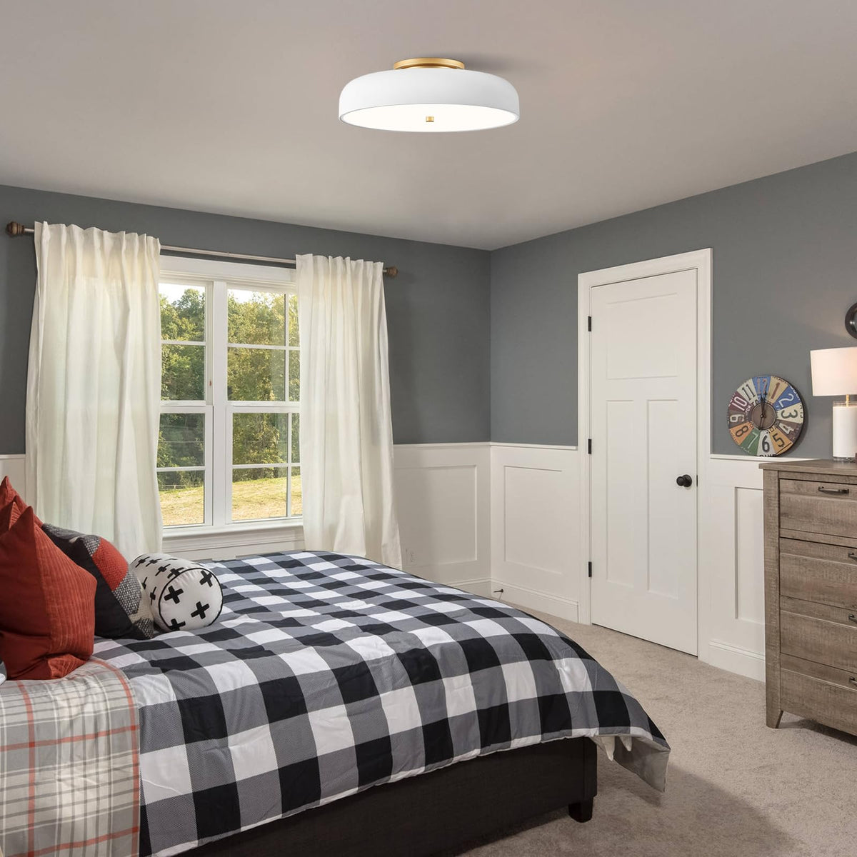 Dimmable LED Ceiling Light Fixture (White / 15.74IN)