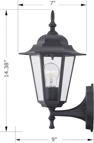 2 Pack Outdoor Wall Light (2 Pack / Black)