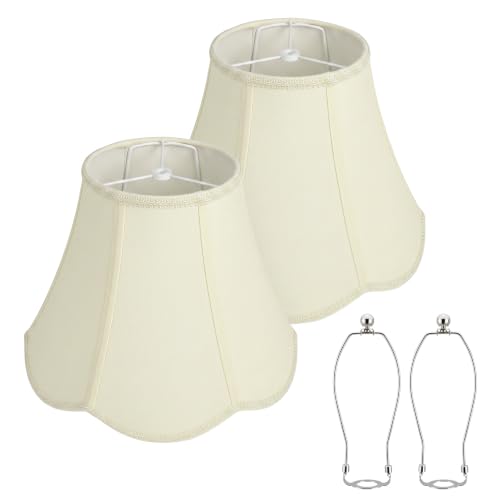 Cream Scalloped Lamp Shades Set of 2 (Cream)