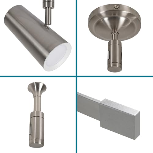 Ellipse Track Ceiling Light with 5 Adjustable LED Heads (Brushed Nickel)