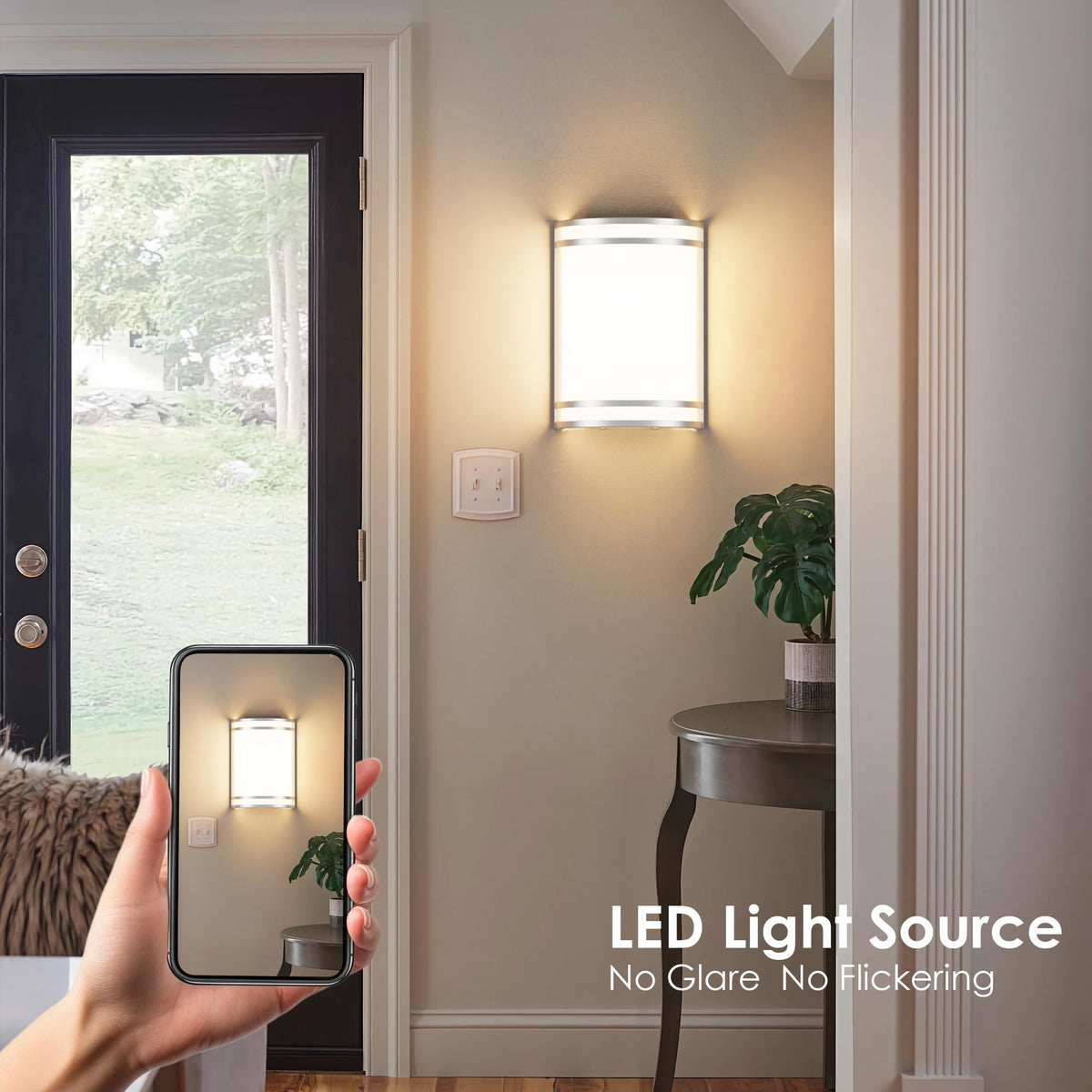 Modern Wall Sconces Set of Two (Brushed Nickel / 2 Pack)