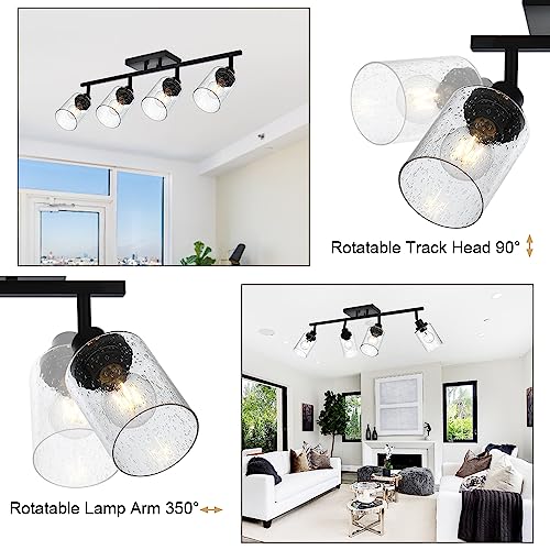 4 Light Track Lighting Kit Bathroom Wall Light Fixtures (Black / 4-Light)