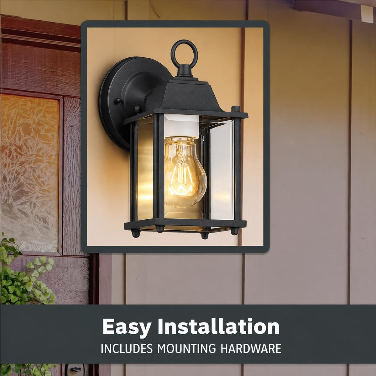 Ivy Trail Outdoor Light Fixture Pack of 2 (8.25in H (Pack of 2) / Black)