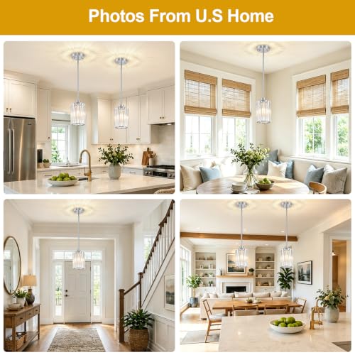 2 Pack Brushed Nickel Pendant Lights Kitchen Island (2-Pack Brushed Nickel)