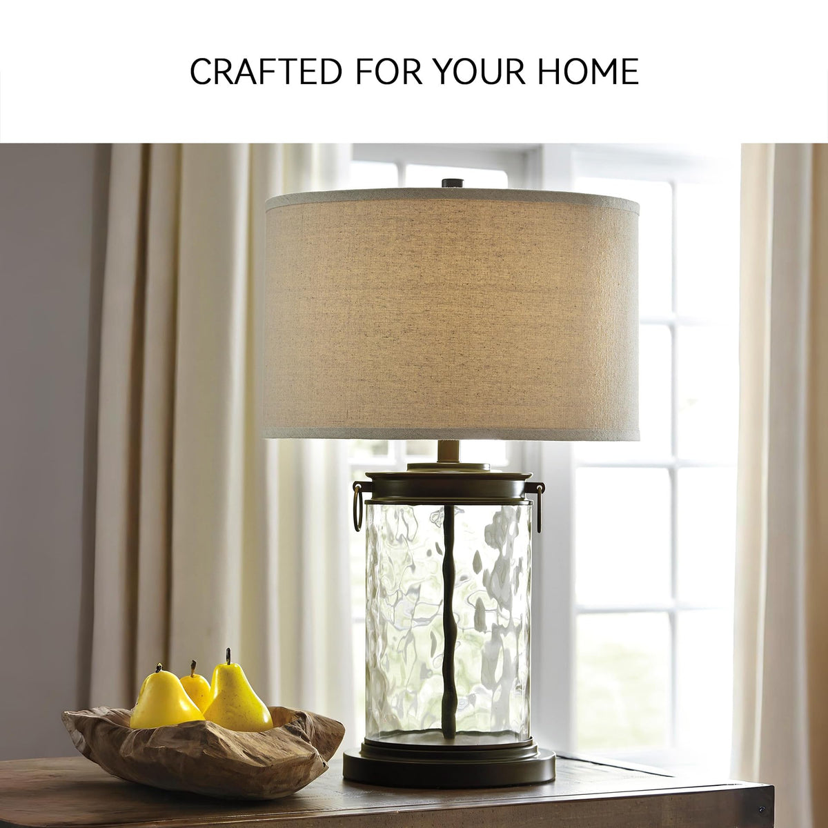 Tailynn Living Room Table Lamp (Taupe With Clear)