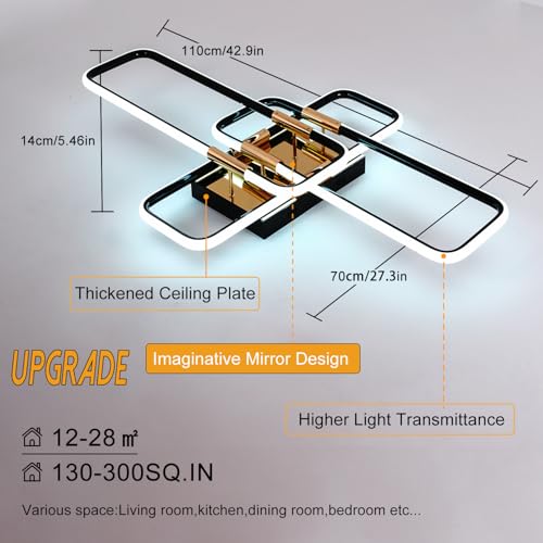 Modern LED Ceiling Lights for Living Room (Closed to Ceiling / L43.31'')