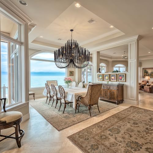 Modern Farmhouse Chandelier for Dining Room 57" (Black / 57 inches)