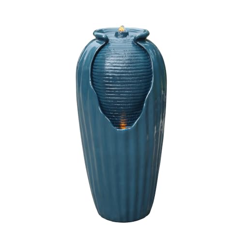 32'' Glazed Red Outdoor Water Fountain