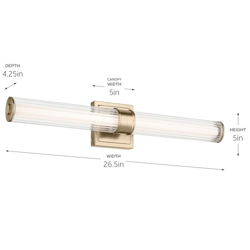 Laurene LED Bath Bar Light (Fluted Glass / 26.5 inch / Champagne Bronze)