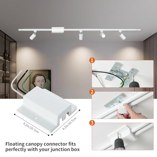 52FT H Track Lighting Rail Kit (White / 52FT)