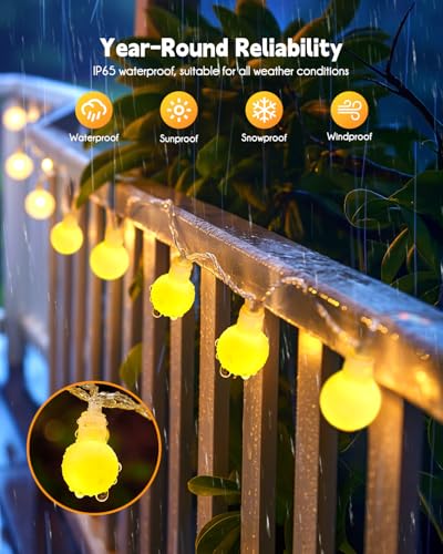 Solar String Lights 19.6Ft (Warm White / 60 LED-Globe)