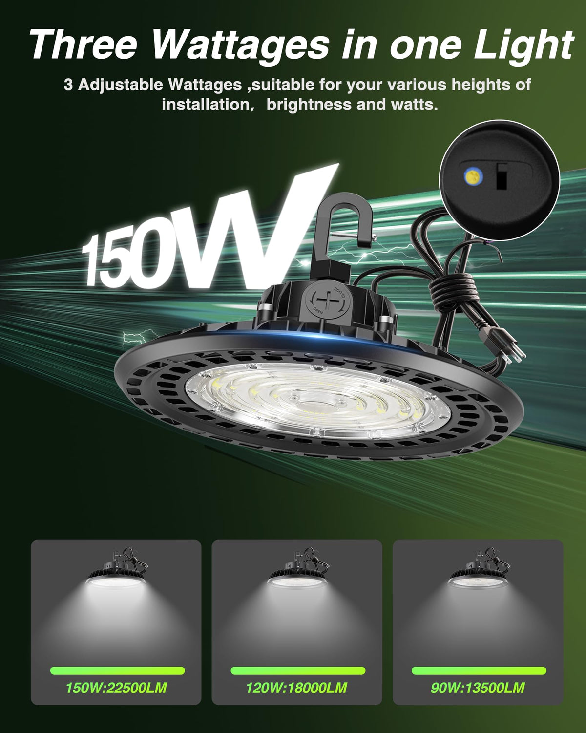 150W 6 Pack UFO LED Shop High Bay Lights (150-6PACK)