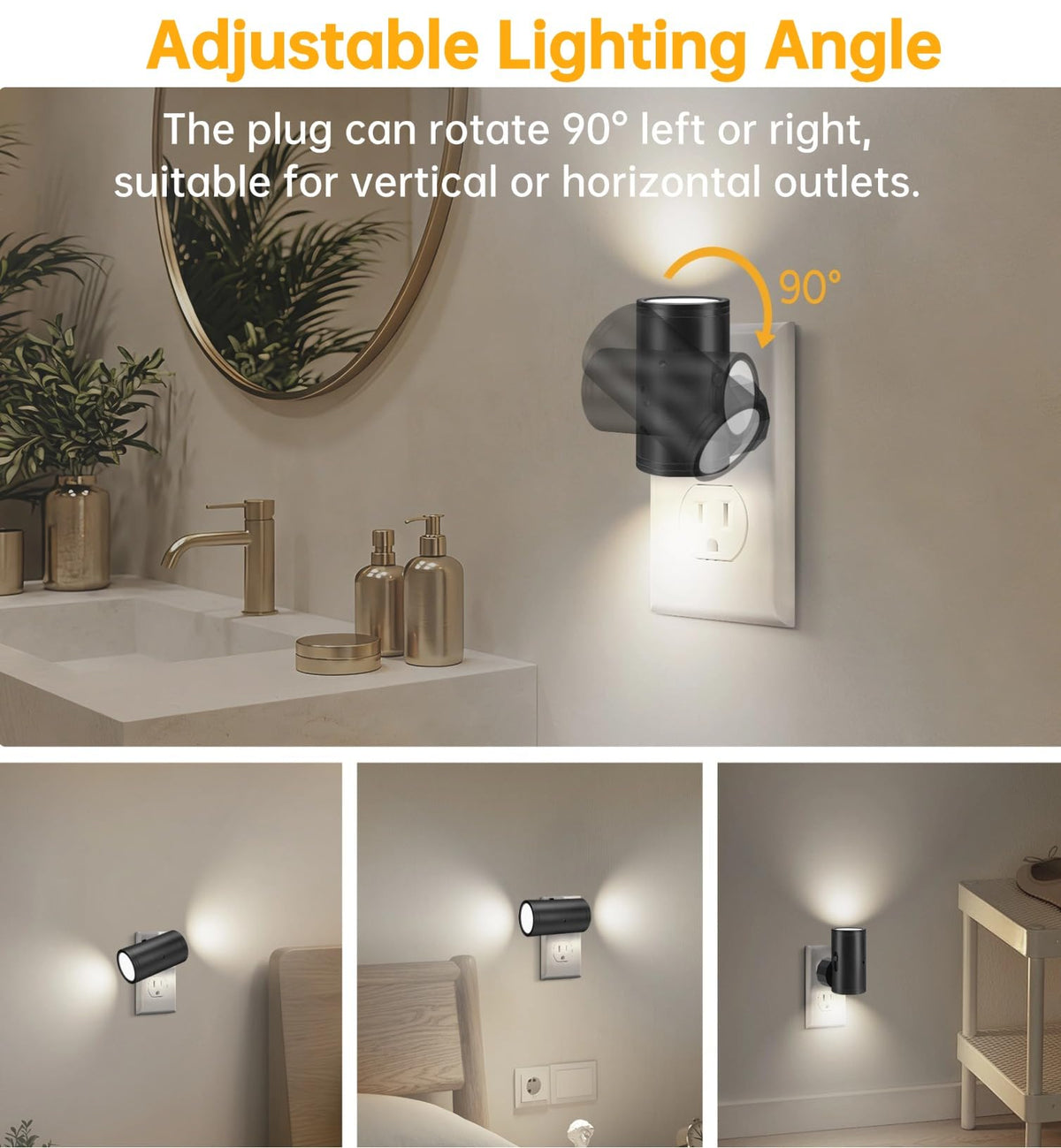 LED Night Lights Plug into Wall (4 Pack / 5000K Daylight)