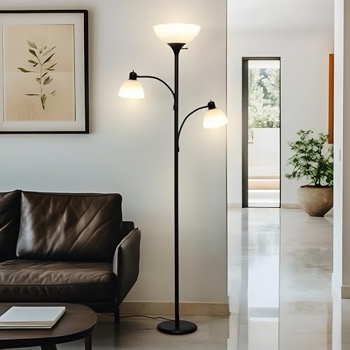 Sky Dome Double LED Floor Lamp (Jet Black)