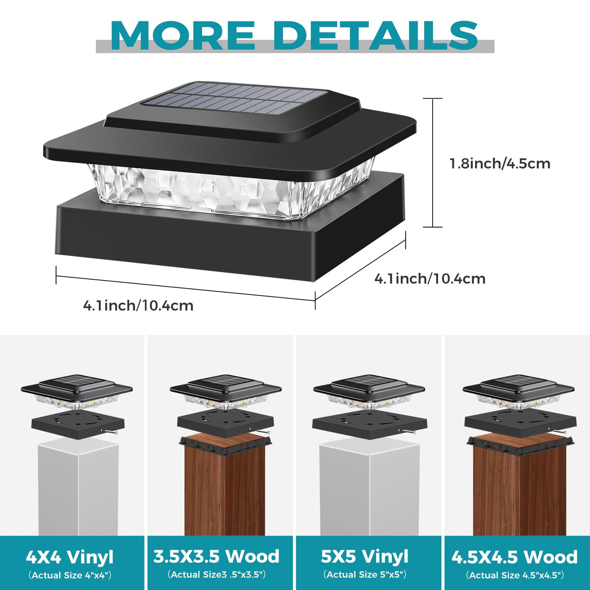 18 Pack Solar Post Cap Lights Color Changing (Multicolor / 18 Pack)