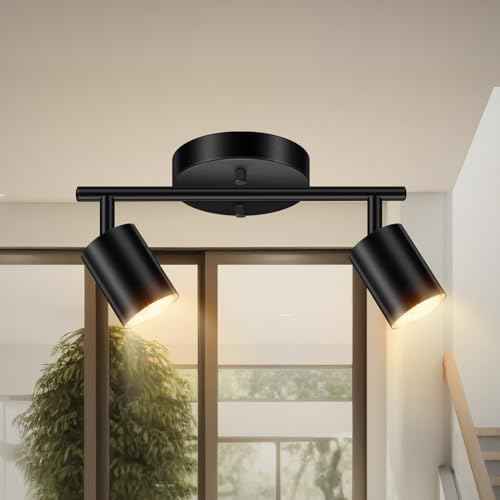 Black Track Lighting Ceiling (Black / 11.8" 2 Light Track Light)