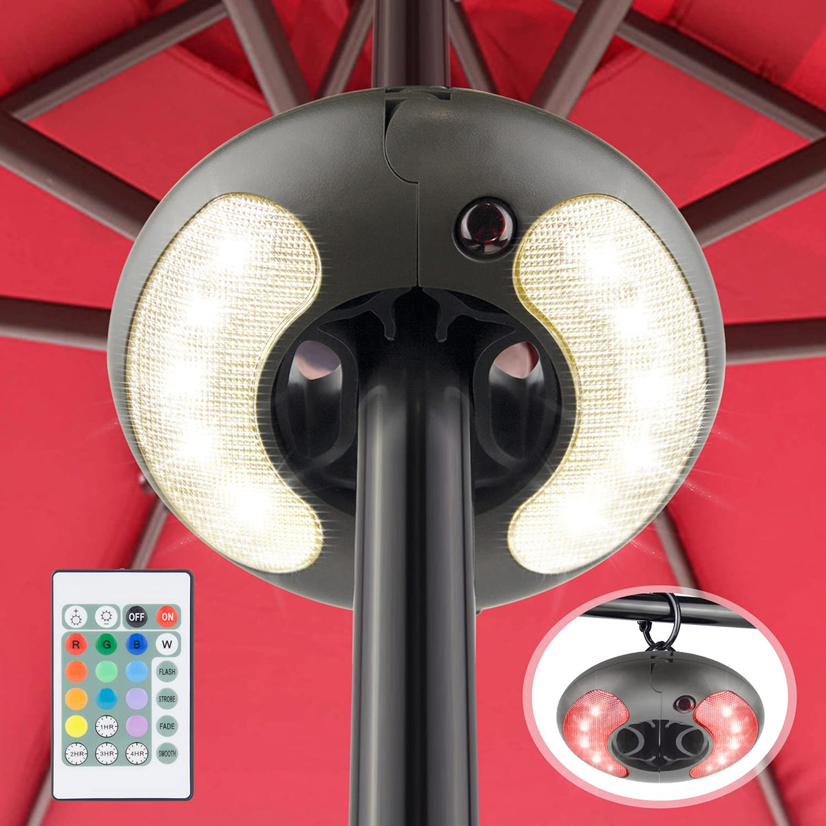 Patio Umbrella Lights Battery Operated (D-Brown / Bronze)