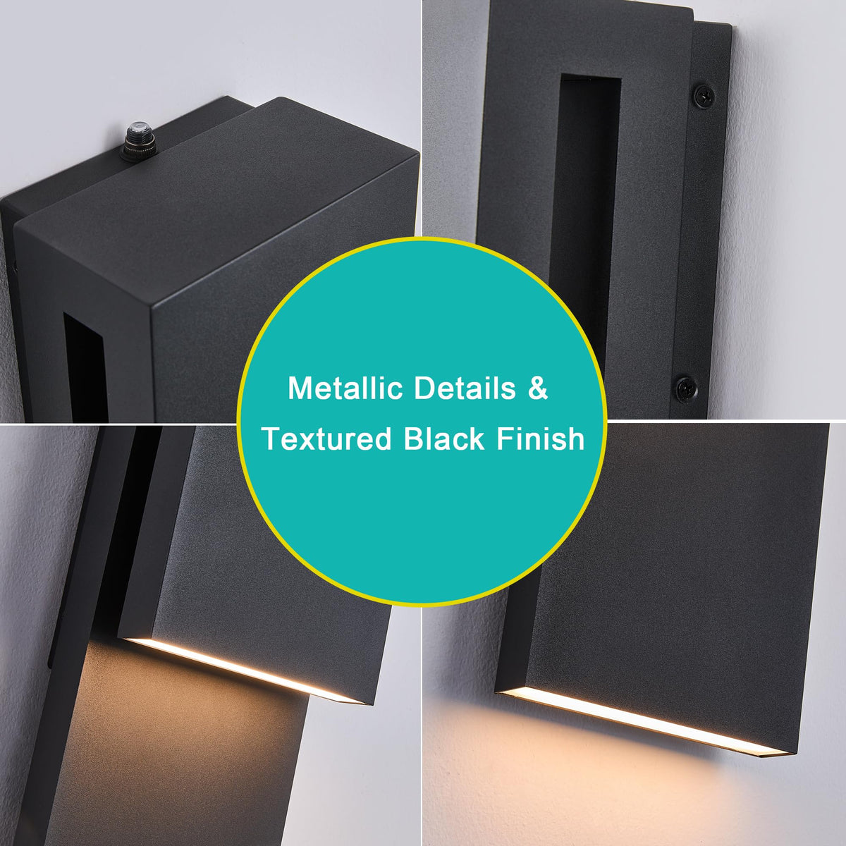 Dusk to Dawn Outdoor Wall Lights 2 Packs (2 Pack Textured Black(With Photocell))