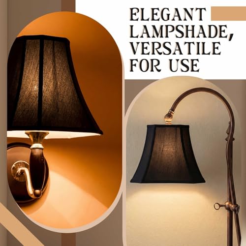 Set of 2 Bell Lamp Shade 7.5" Top x 12" Bottom x 10.25" High (7.5" Top x 12" Bottom x 10.25" High / Black)