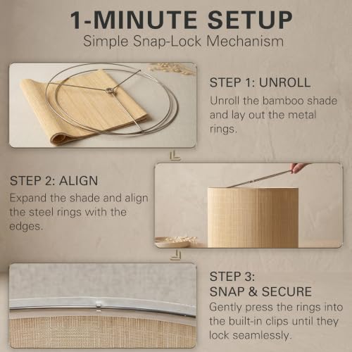 Bamboo Lamp Shades 1 Pack (Natural Bamboo - Drum)