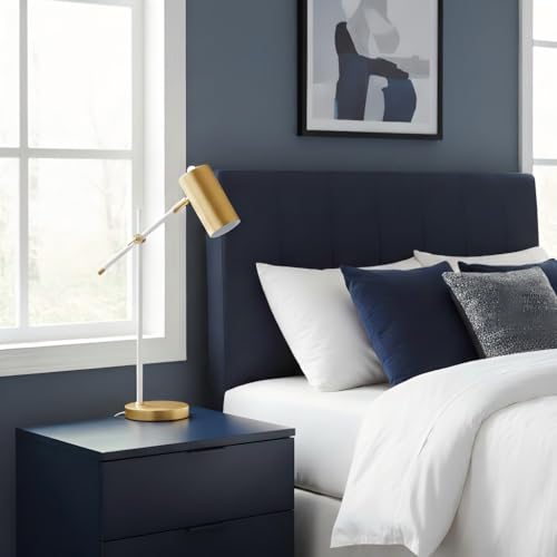 Modern White and Gold Desk Lamp with Type C Charging Port (White & Gold)