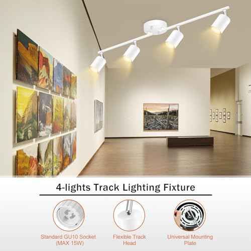 White Track Lighting Ceiling Fixture (White / 29.9" 4 Light Track Light)