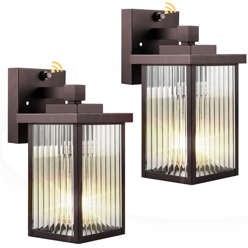 2 Pack Bronze Dusk to Dawn Outdoor Wall Light (Oil-Rubbed Bronze / 10.6''-2 Pack)