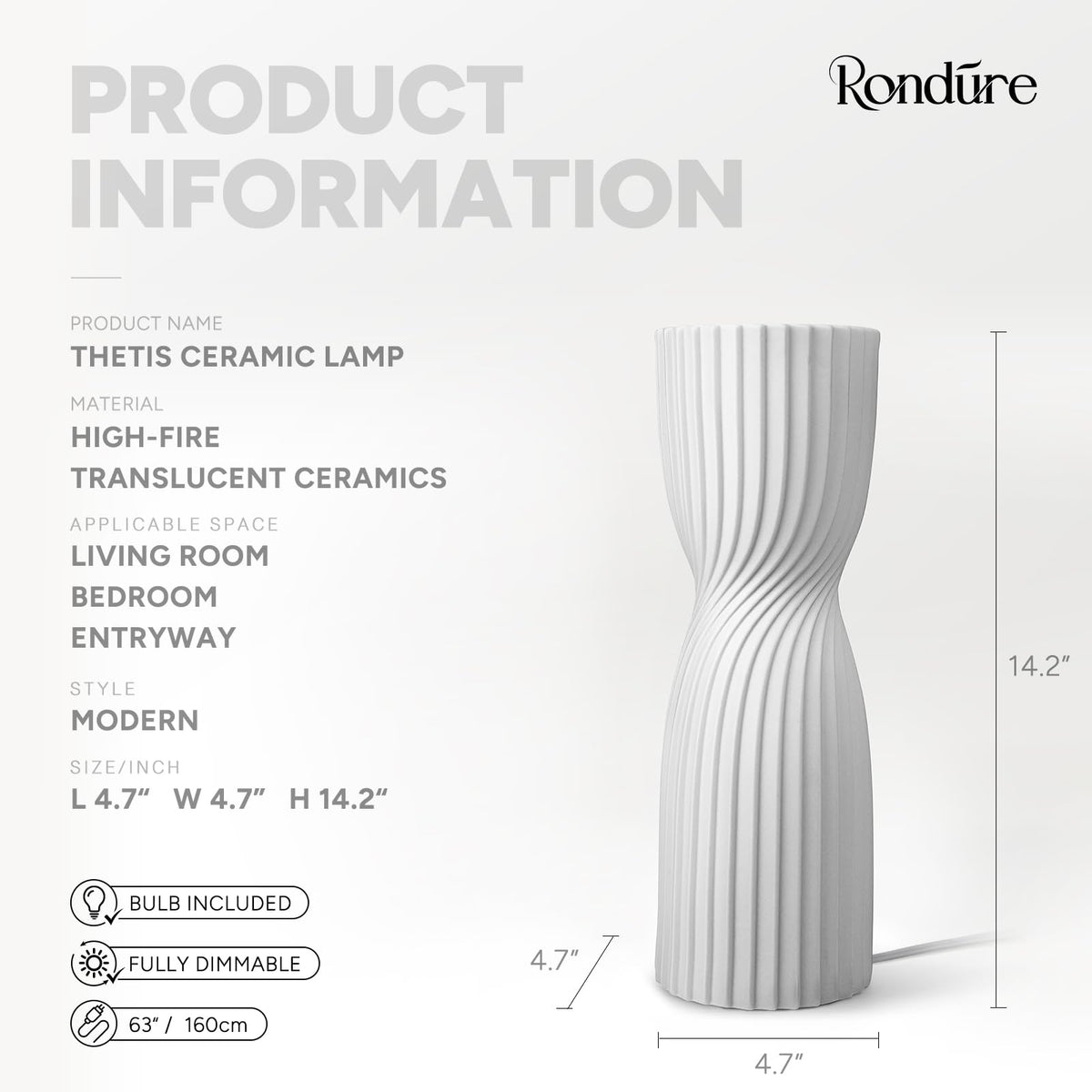 Modern Ceramic Decorative Table Lamp Living Room Bedroom Bedside
