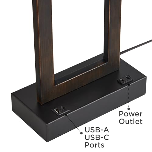 Todd 30" Large Table Lamps Set of 2 USB Port Outlet Bronze Base