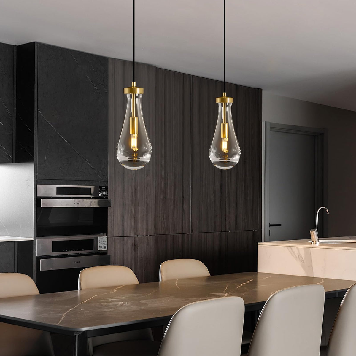 Single Raindrop Pendant Lights (Gold / 1 Head)