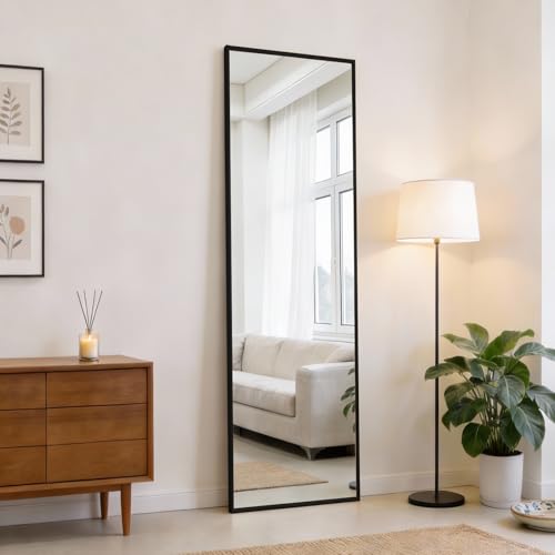 47x14 Inch Full Length Mirror (Black-rect / 47"L x 14"W)