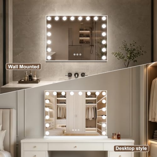 Vanity Mirror with Lights (White / 32"L x 24"W)