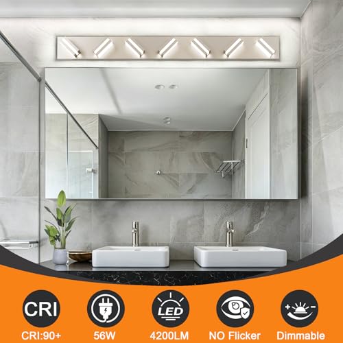 Bathroom Lights Fixtures Over Mirror (Nickel / 7-Light)