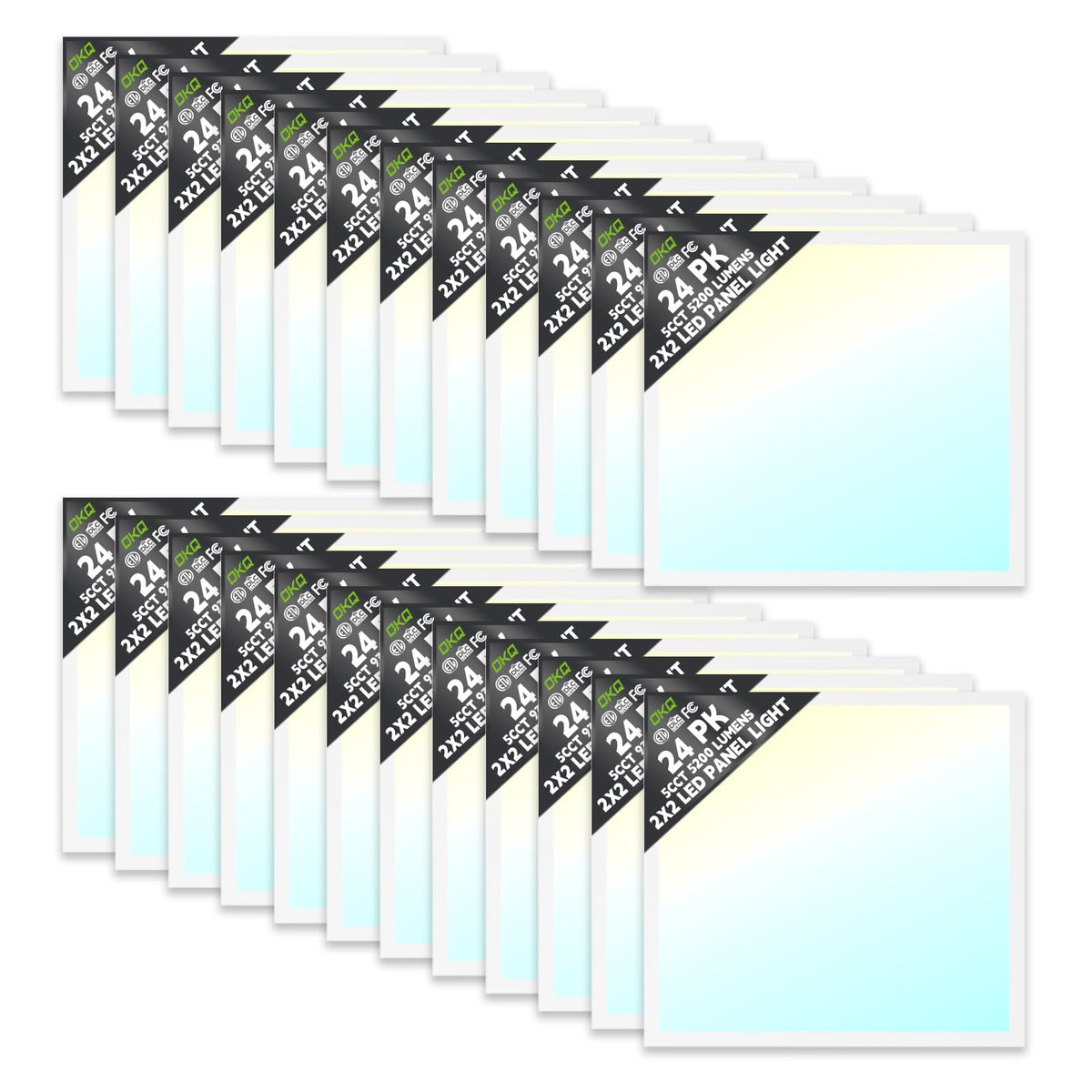 2x2 LED Flat Panel Light Drop Ceiling Office Fixture (2x2FT-24Pack)