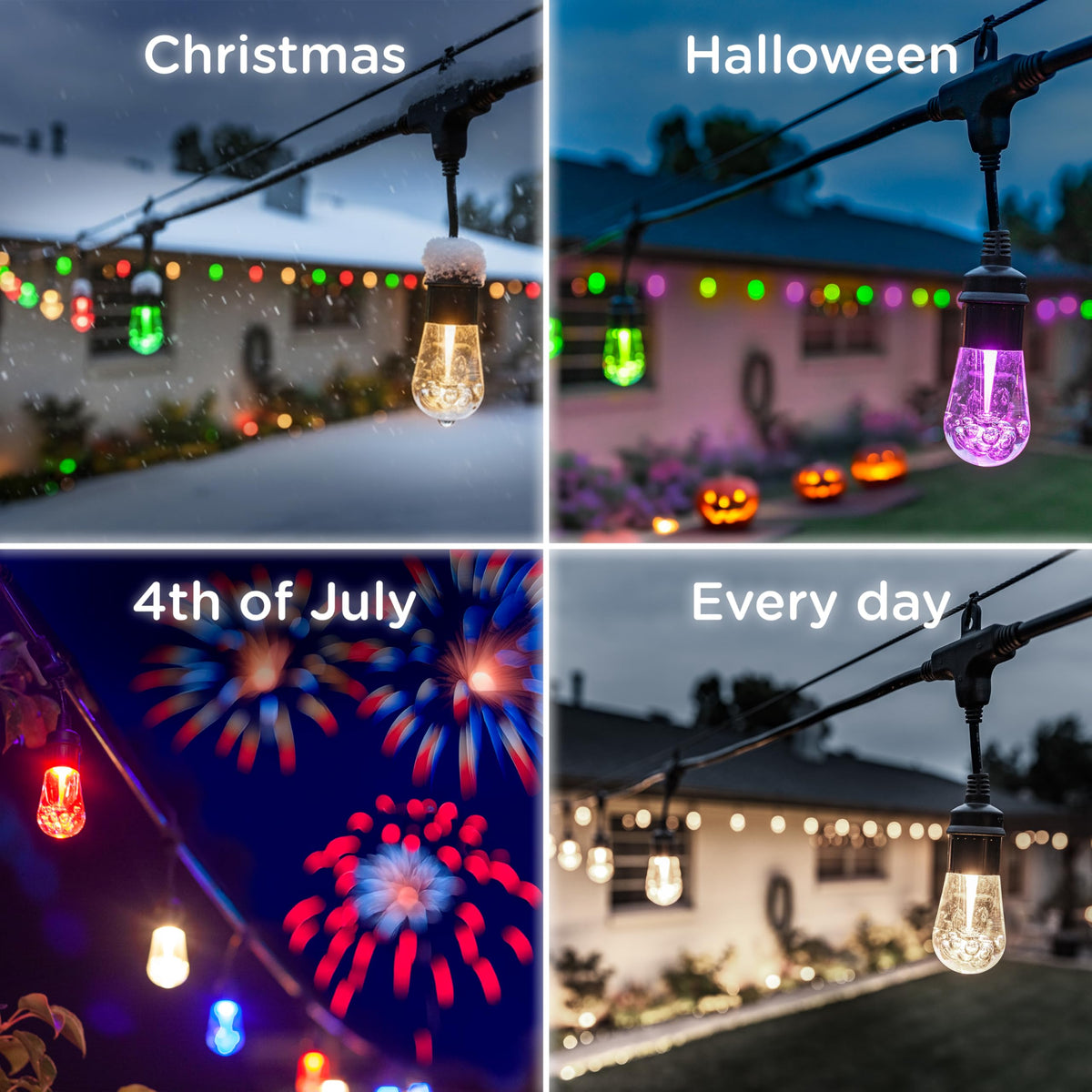 Vintage Outdoor String Lights (24ft / Black)